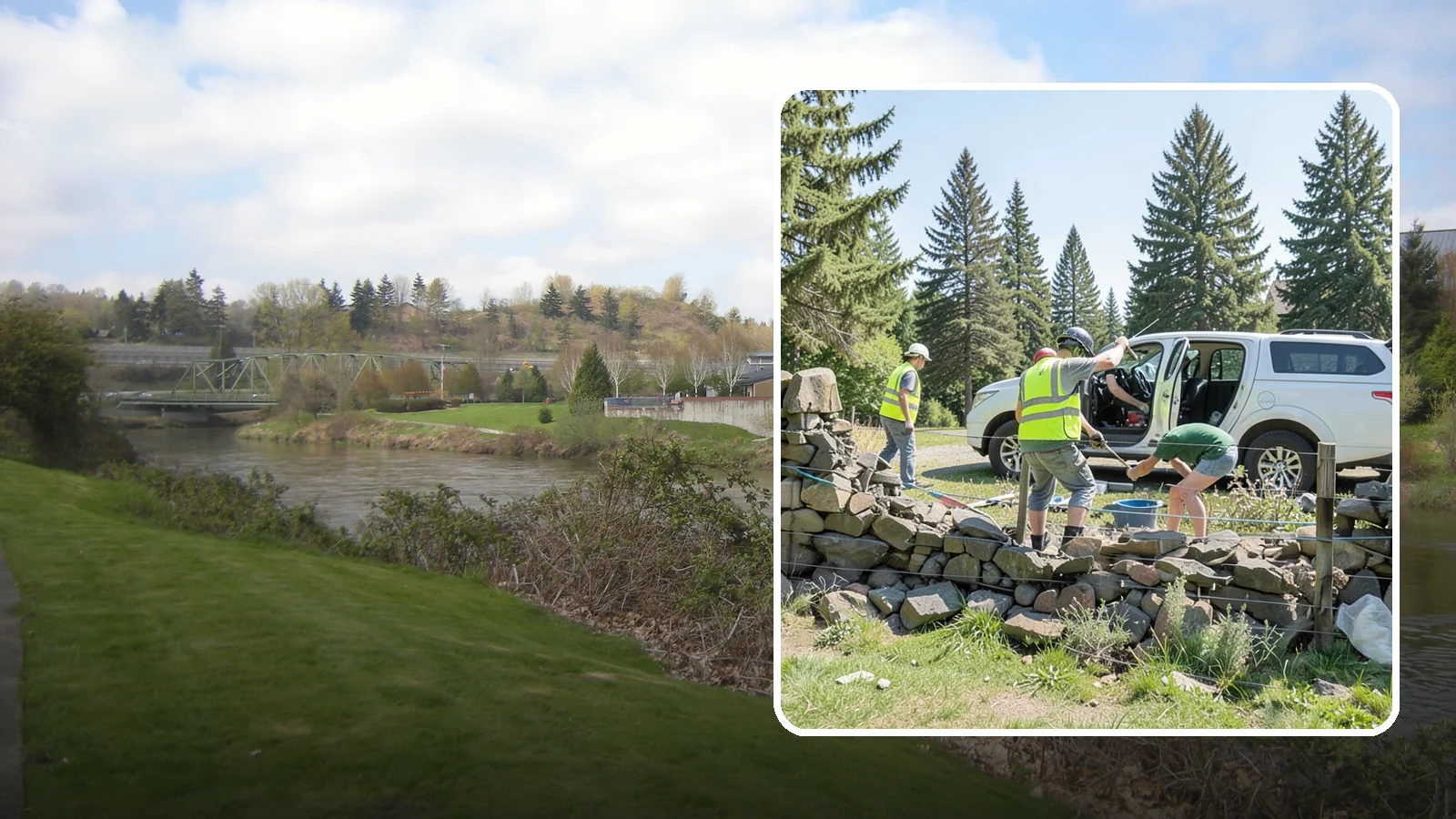Stone Wall Repairs in Tukwila, King County, WA - We repoint and rebuild mortared and dry-stacked stone walls at parks, memorials, and historic sites.