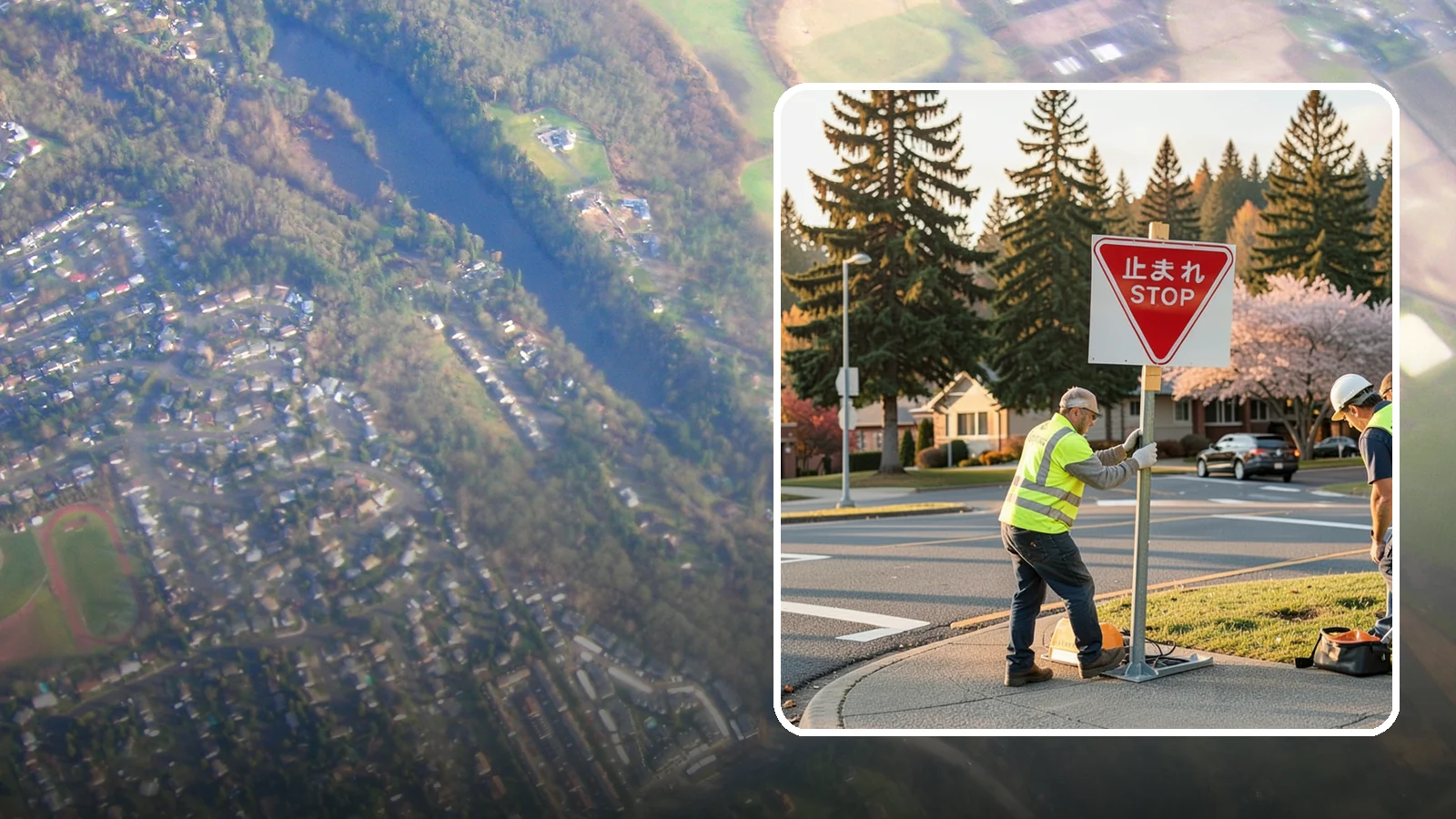 Stop Sign Installation in Algona, King County, WA - Installation of regulatory stop signs to MUTCD placement and height specifications for safe intersection control.