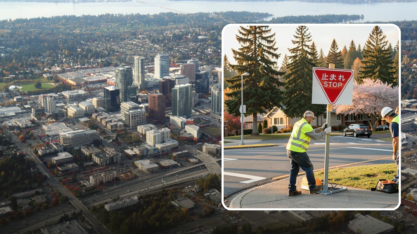 Stop Sign Installation in Bellevue, King County, WA - Installation of regulatory stop signs to MUTCD placement and height specifications for safe intersection control.