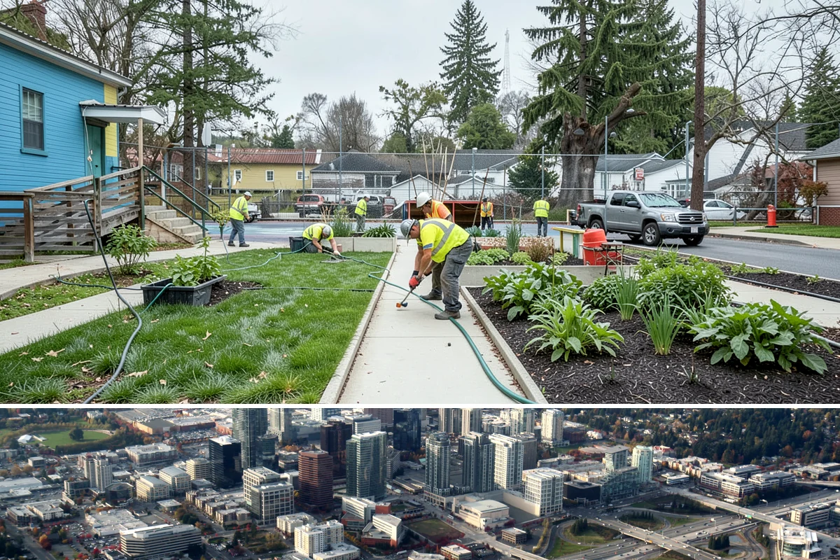 Stop Sign Installation in Bellevue, King County, WA - Stop sign installations are handled throughout the year, with foundation work scheduled around drier soil conditions when...