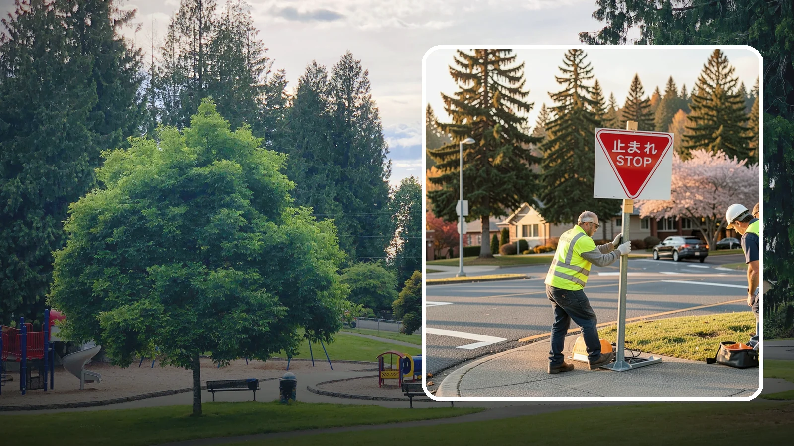 Stop Sign Installation in Bonney Lake, Pierce County, WA - Installation of regulatory stop signs to MUTCD placement and height specifications for safe intersection control.