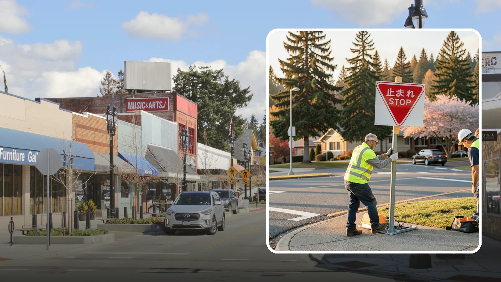 Stop Sign Installation in Bothell, King County, WA - Installation of regulatory stop signs to MUTCD placement and height specifications for safe intersection control.