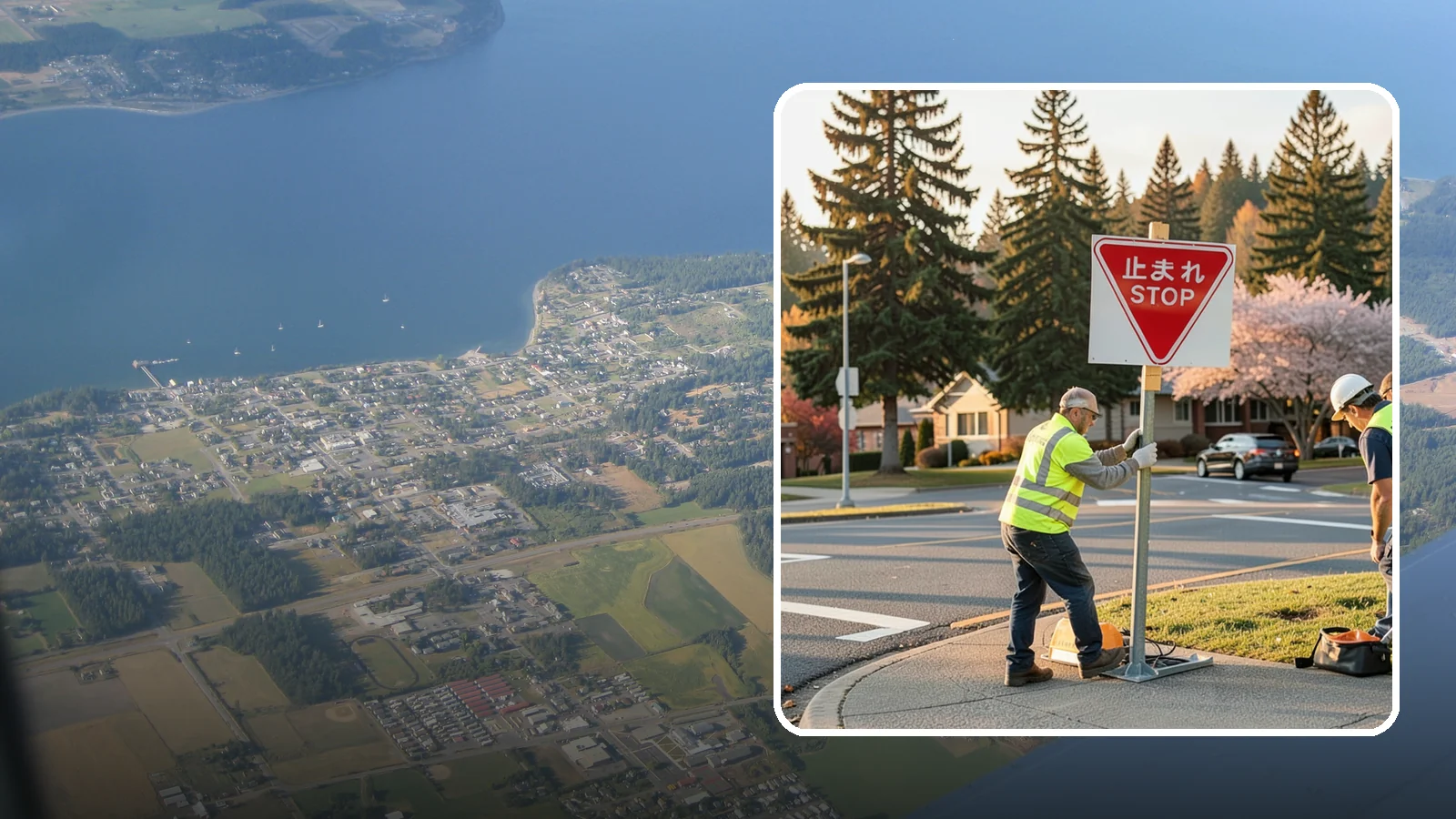 Stop Sign Installation in Coupeville, Island County, WA - Installation of regulatory stop signs to MUTCD placement and height specifications for safe intersection control.