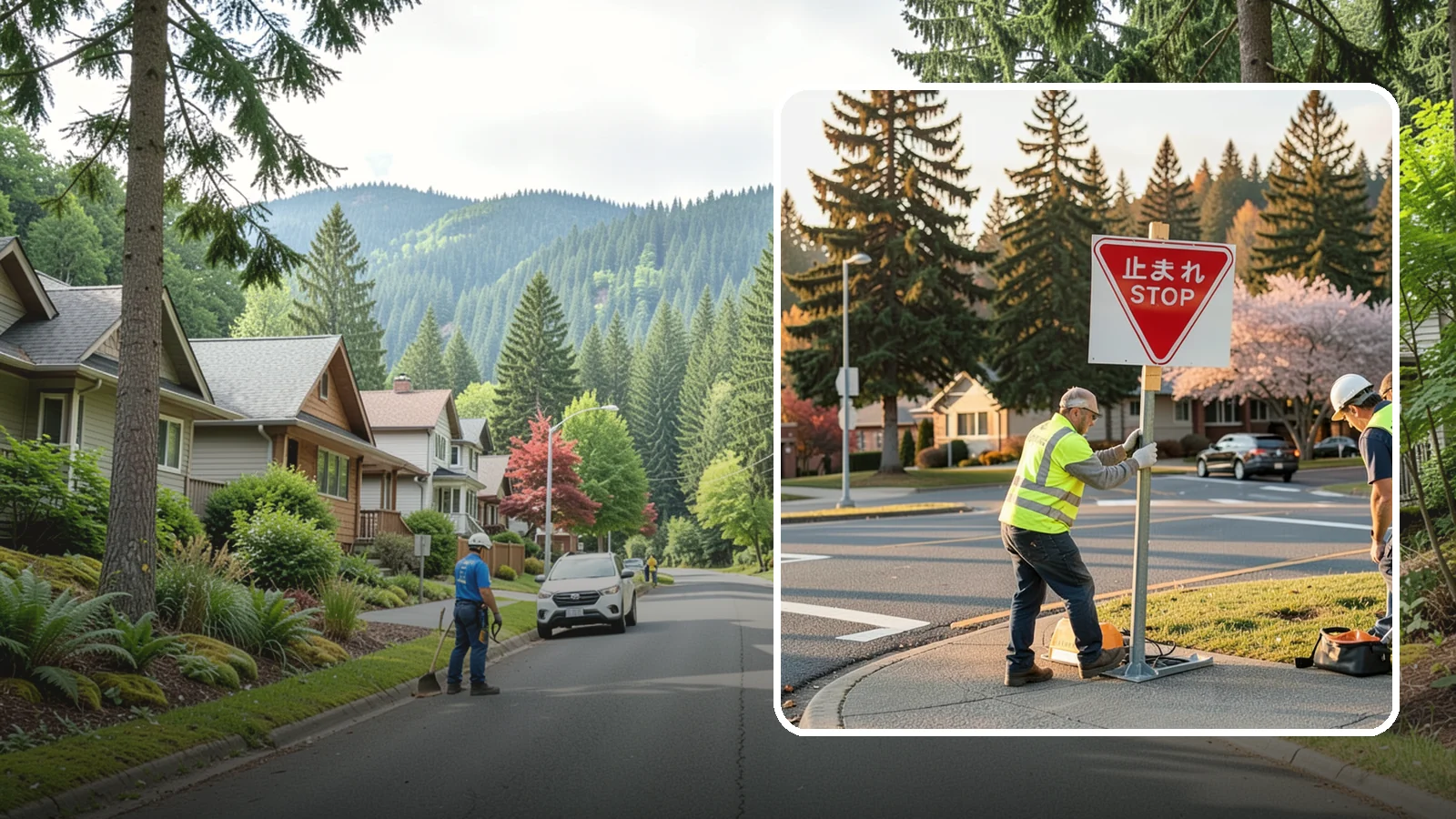 Stop Sign Installation in Darrington, Snohomish County, WA - Installation of regulatory stop signs to MUTCD placement and height specifications for safe intersection control.