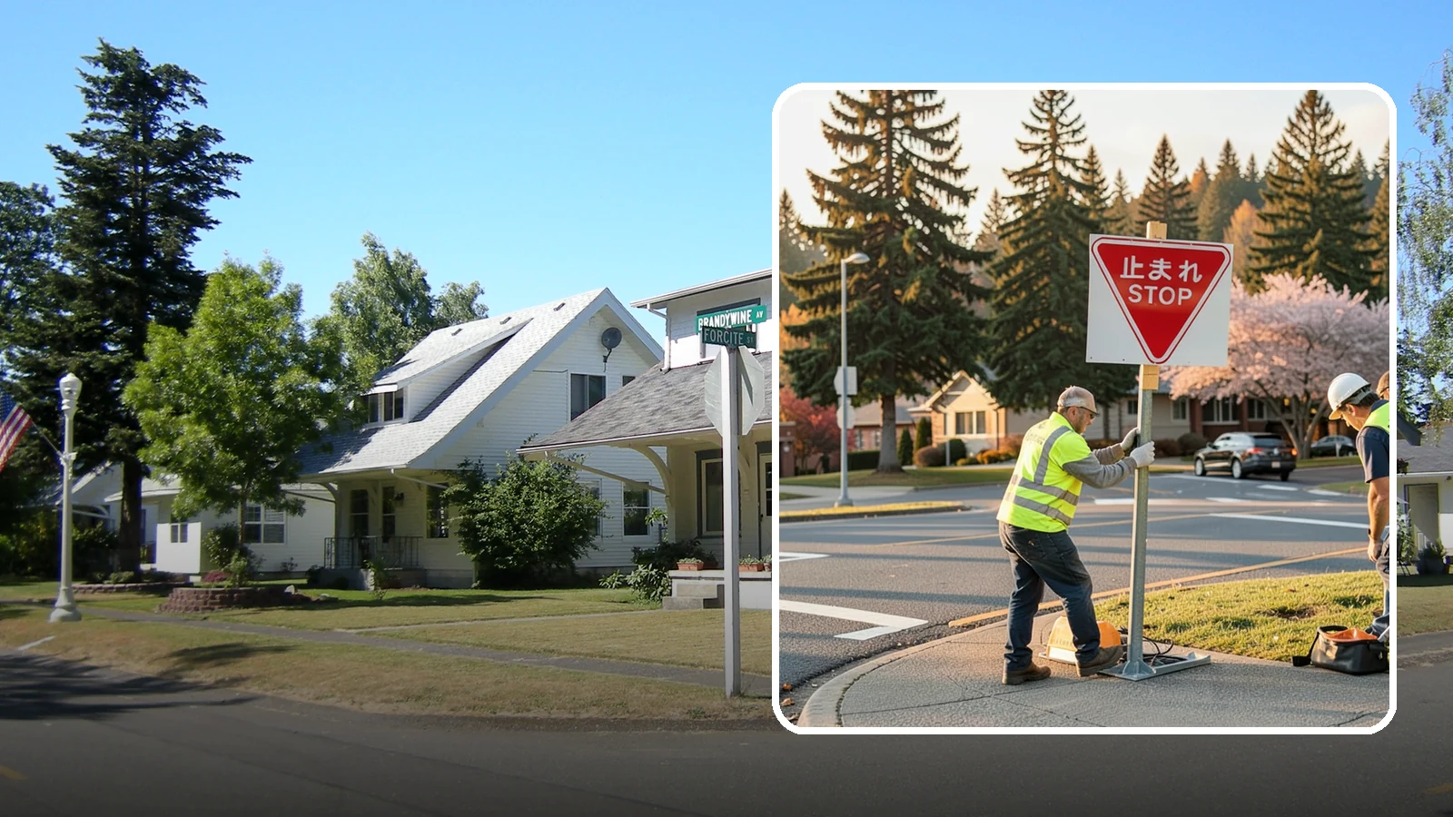 Stop Sign Installation in DuPont, Pierce County, WA - Installation of regulatory stop signs to MUTCD placement and height specifications for safe intersection control.