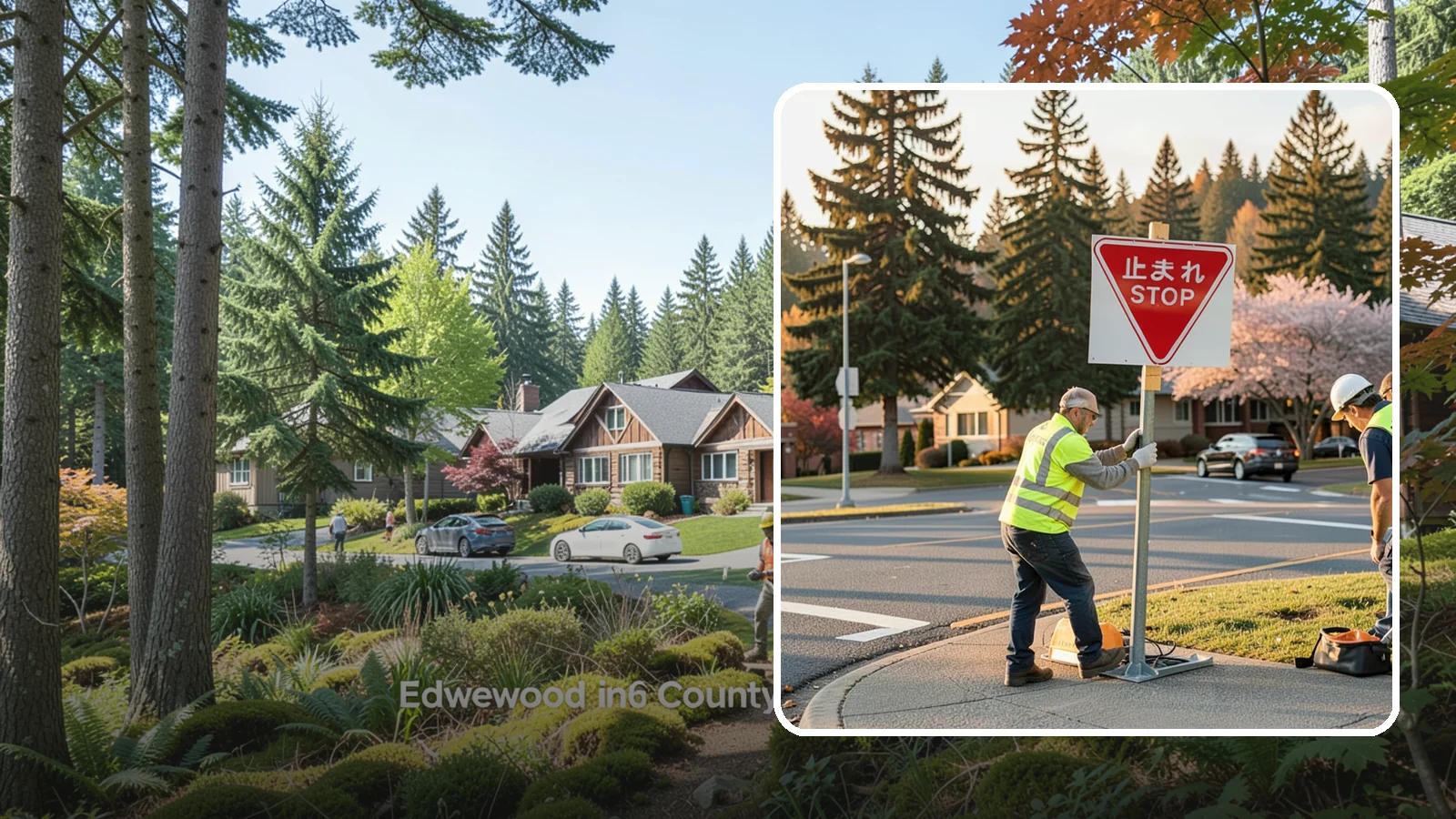 Stop Sign Installation in Edgewood, Pierce County, WA - Installation of regulatory stop signs to MUTCD placement and height specifications for safe intersection control.