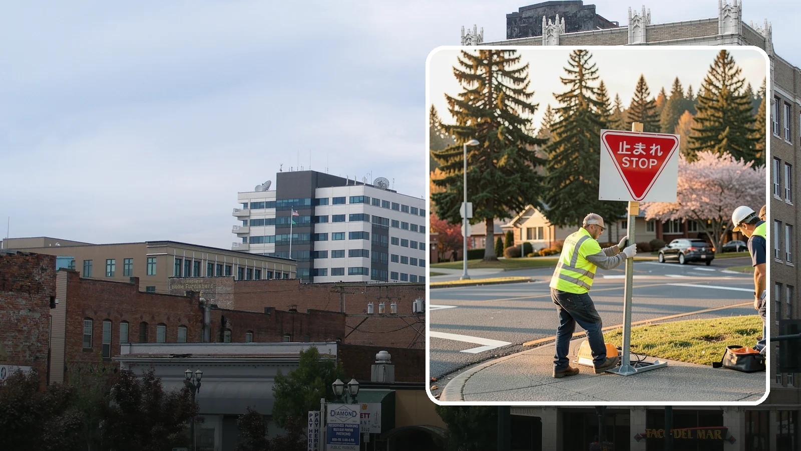 Stop Sign Installation in Everett, Snohomish County, WA - Installation of regulatory stop signs to MUTCD placement and height specifications for safe intersection control.