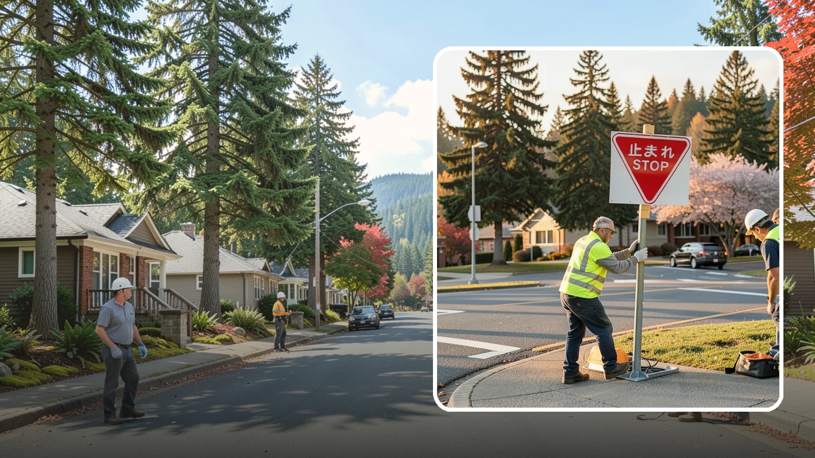 Stop Sign Installation in Hunts Point, King County, WA - Installation of regulatory stop signs to MUTCD placement and height specifications for safe intersection control.