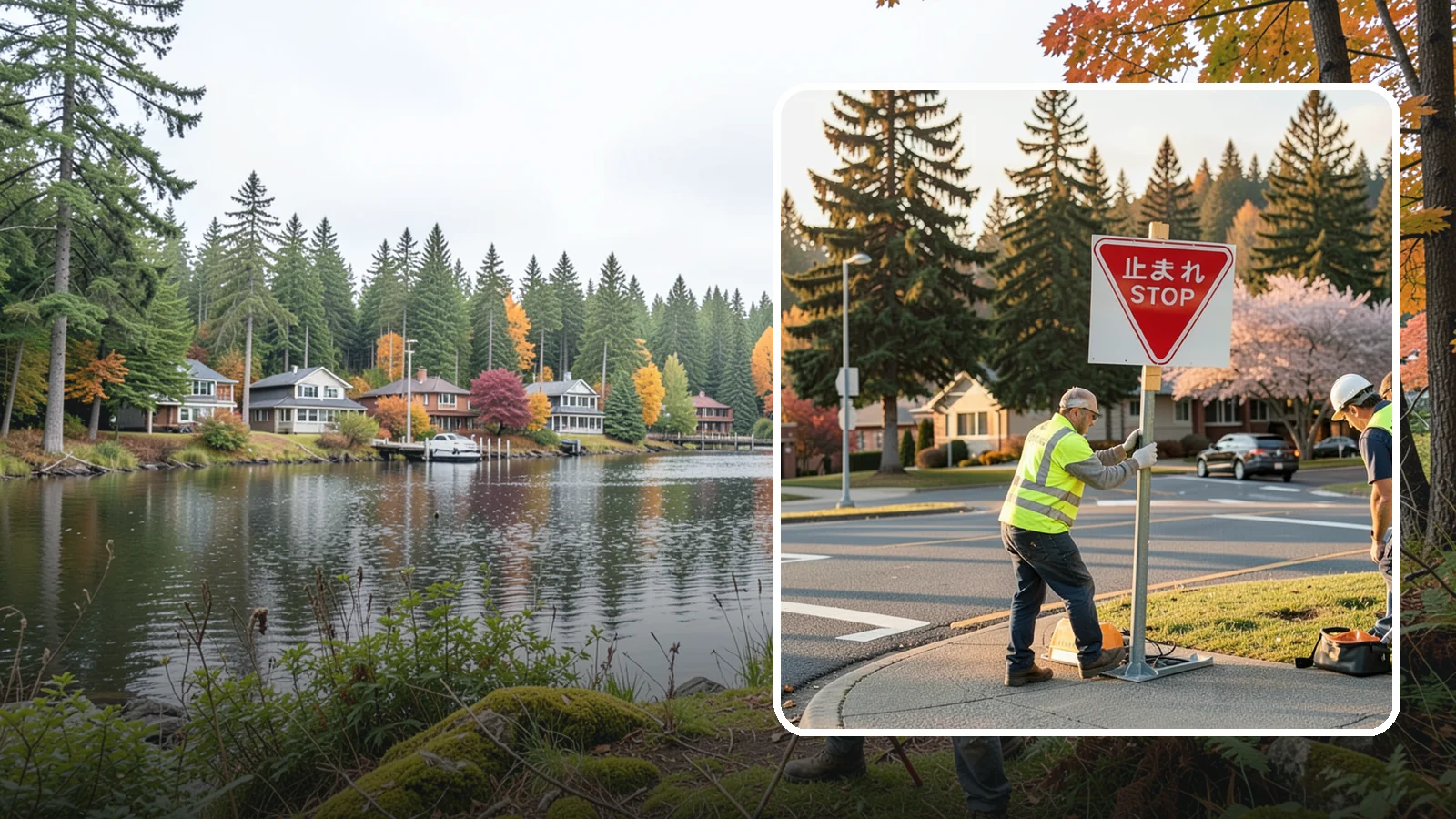 Stop Sign Installation in La Conner, Skagit County, WA - Installation of regulatory stop signs to MUTCD placement and height specifications for safe intersection control.