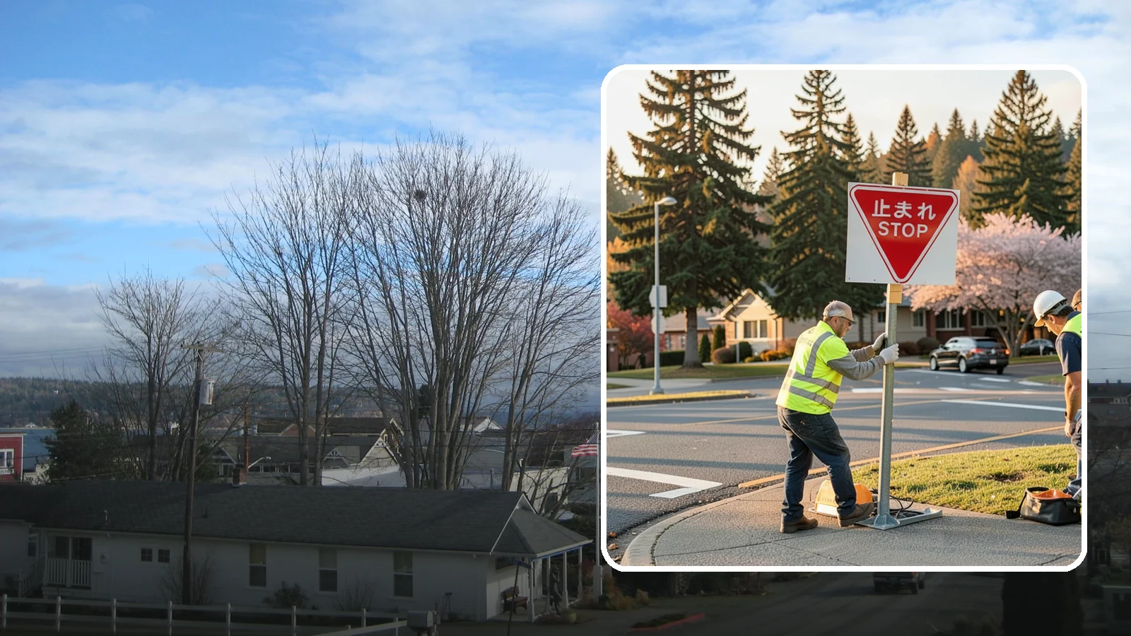 Stop Sign Installation in Langley, Island County, WA - Installation of regulatory stop signs to MUTCD placement and height specifications for safe intersection control.