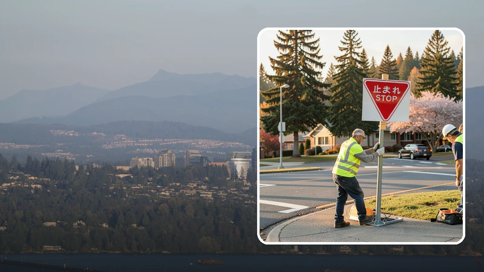 Stop Sign Installation in Medina, King County, WA - Installation of regulatory stop signs to MUTCD placement and height specifications for safe intersection control.