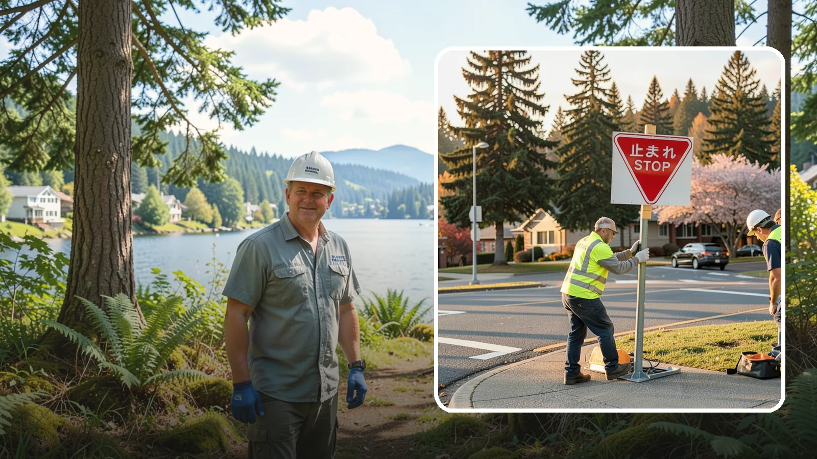 Stop Sign Installation in Milton, King County, WA - Installation of regulatory stop signs to MUTCD placement and height specifications for safe intersection control.