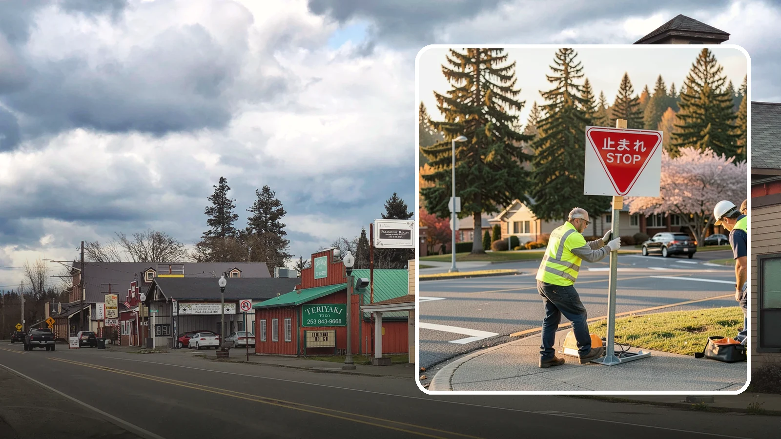 Stop Sign Installation in Roy, Pierce County, WA - Installation of regulatory stop signs to MUTCD placement and height specifications for safe intersection control.