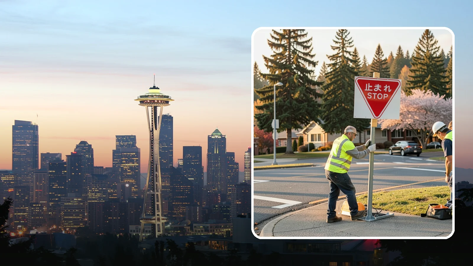 Stop Sign Installation in Seattle, King County, WA - Installation of regulatory stop signs to MUTCD placement and height specifications for safe intersection control.