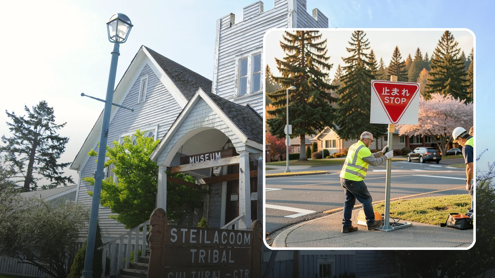 Stop Sign Installation in Steilacoom, Pierce County, WA - Installation of regulatory stop signs to MUTCD placement and height specifications for safe intersection control.