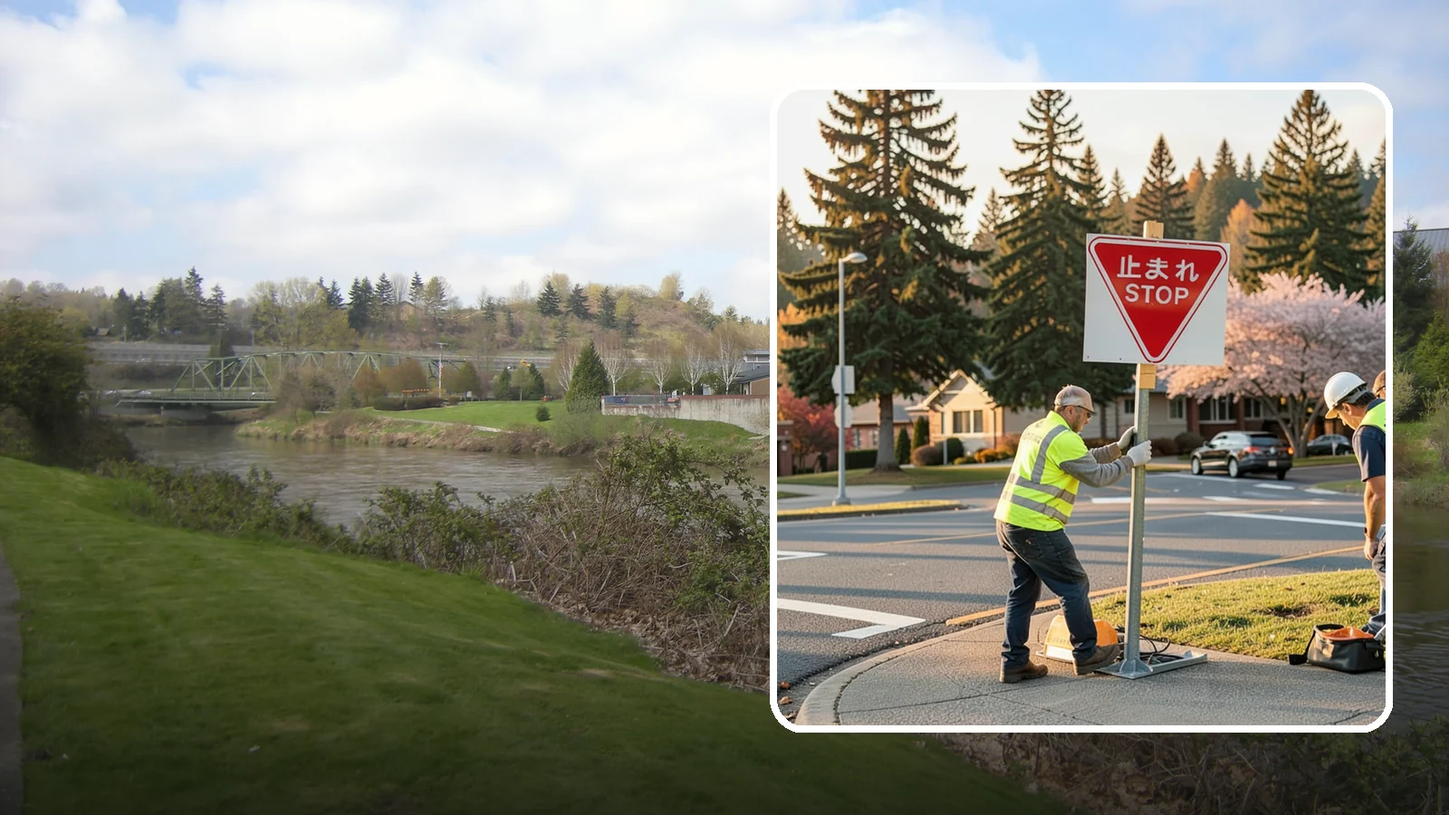 Stop Sign Installation in Tukwila, King County, WA - Installation of regulatory stop signs to MUTCD placement and height specifications for safe intersection control.