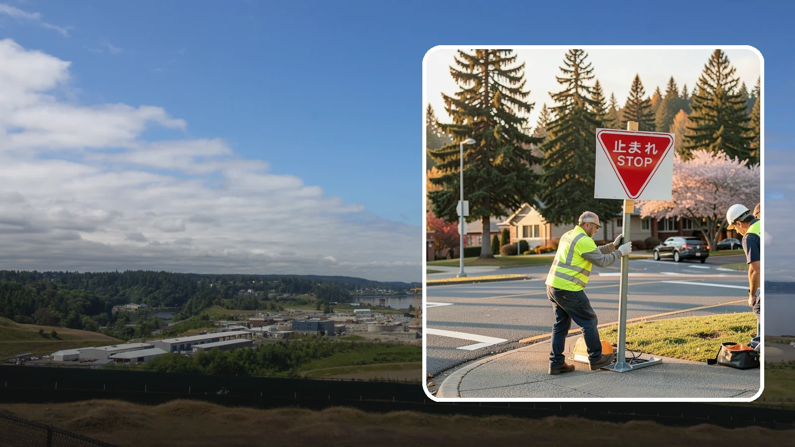 Stop Sign Installation in University Place, Pierce County, WA - Installation of regulatory stop signs to MUTCD placement and height specifications for safe intersection control.