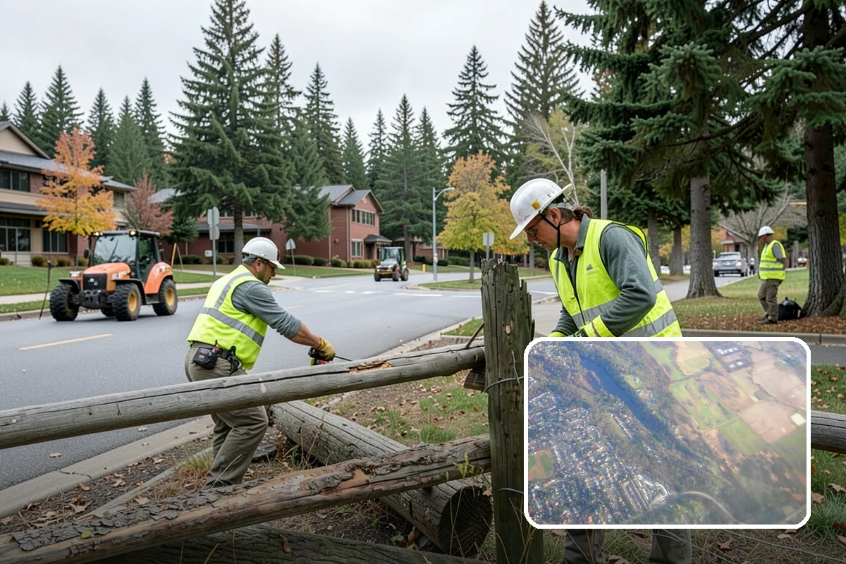 Storm Cleanup in Algona, King County, WA - Restores road and drainage function after storms