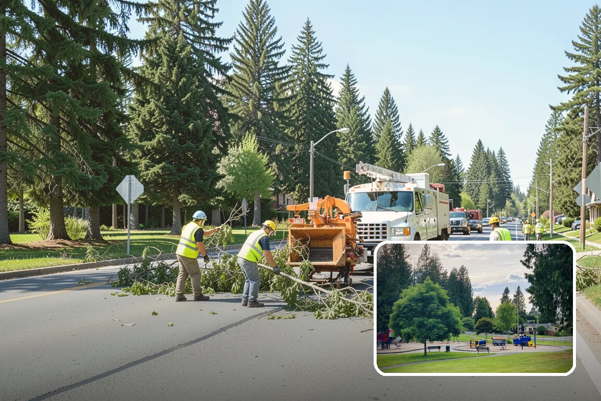 Storm Cleanup in Bonney Lake, Pierce County, WA - Restores road and drainage function after storms