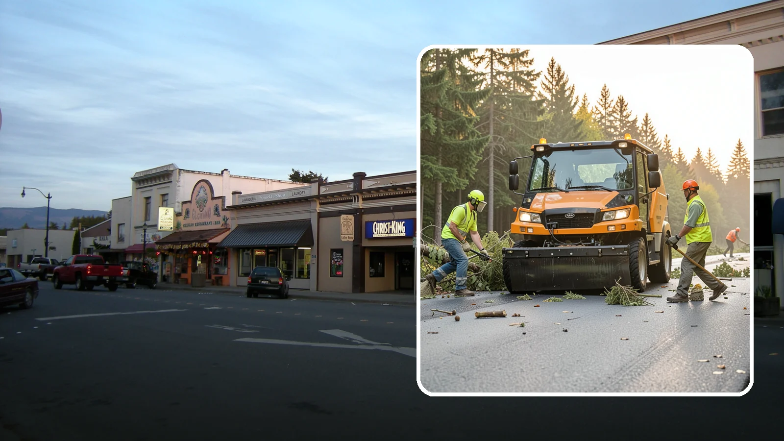 Storm Cleanup in Burlington, Skagit County, WA - Post-storm debris clearing and hauling of downed limbs and trees from public roads, parks, and facilities with...