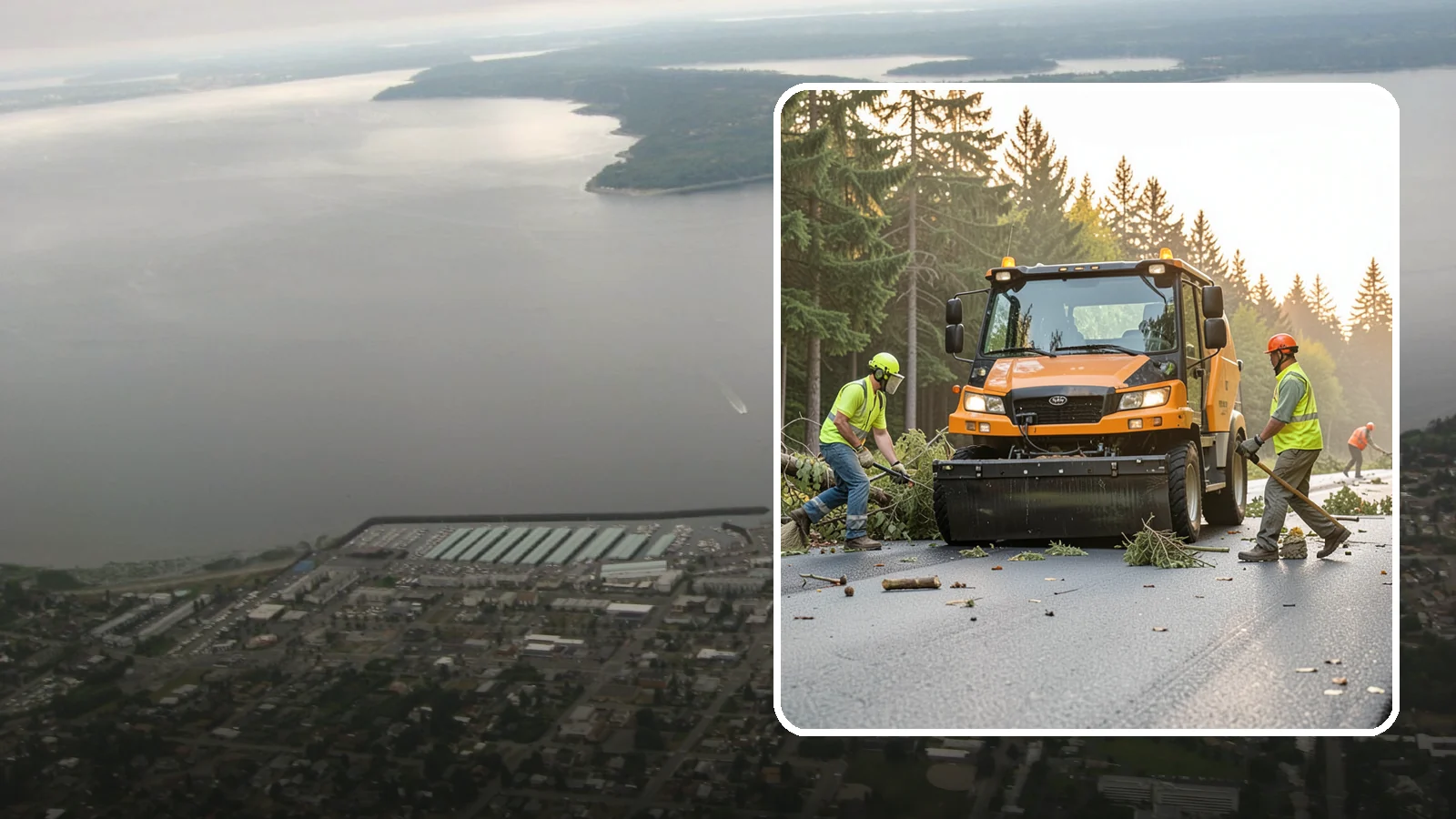 Storm Cleanup in Des Moines, King County, WA - Post-storm debris clearing and hauling of downed limbs and trees from public roads, parks, and facilities with...
