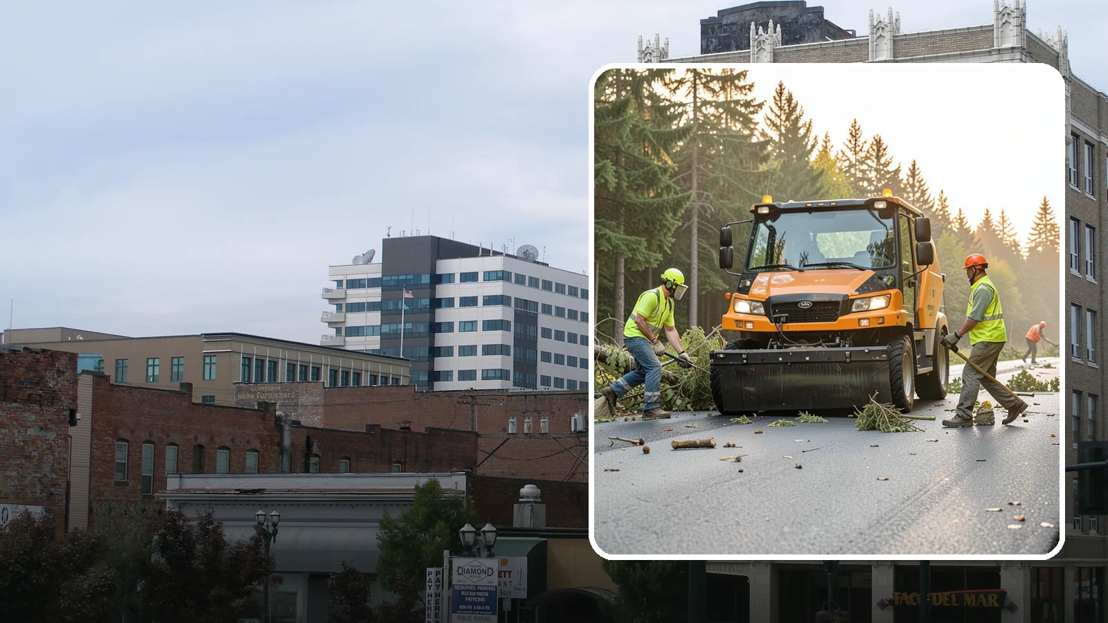Storm Cleanup in Everett, Snohomish County, WA - Post-storm debris clearing and hauling of downed limbs and trees from public roads, parks, and facilities with...