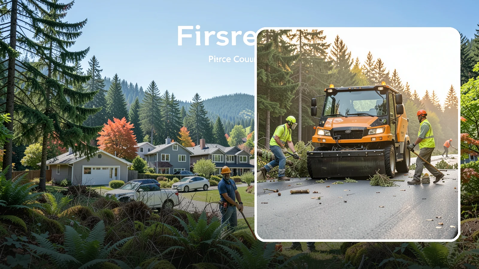 Storm Cleanup in Fircrest, Pierce County, WA - Post-storm debris clearing and hauling of downed limbs and trees from public roads, parks, and facilities with...
