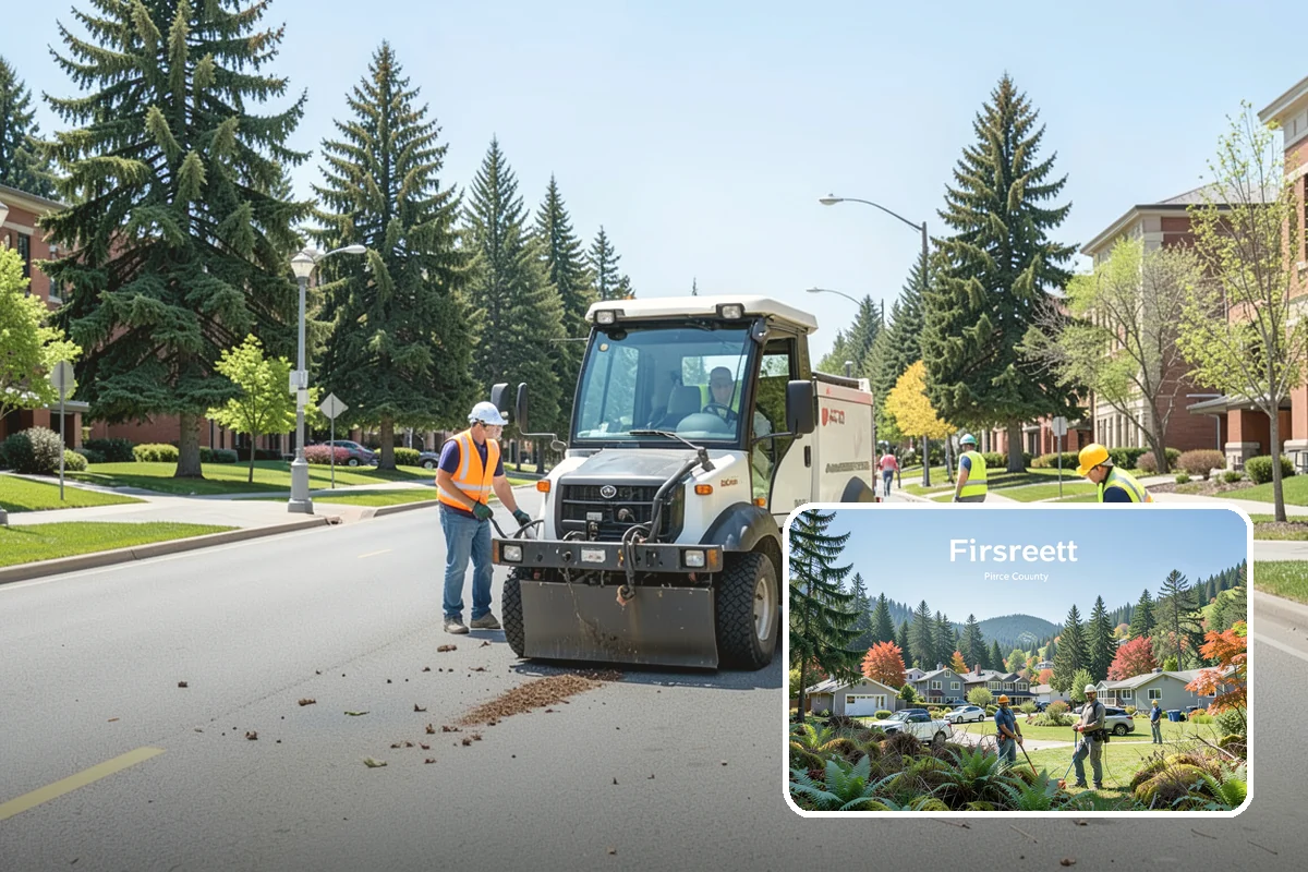Storm Cleanup in Fircrest, Pierce County, WA - Restores road and drainage function after storms