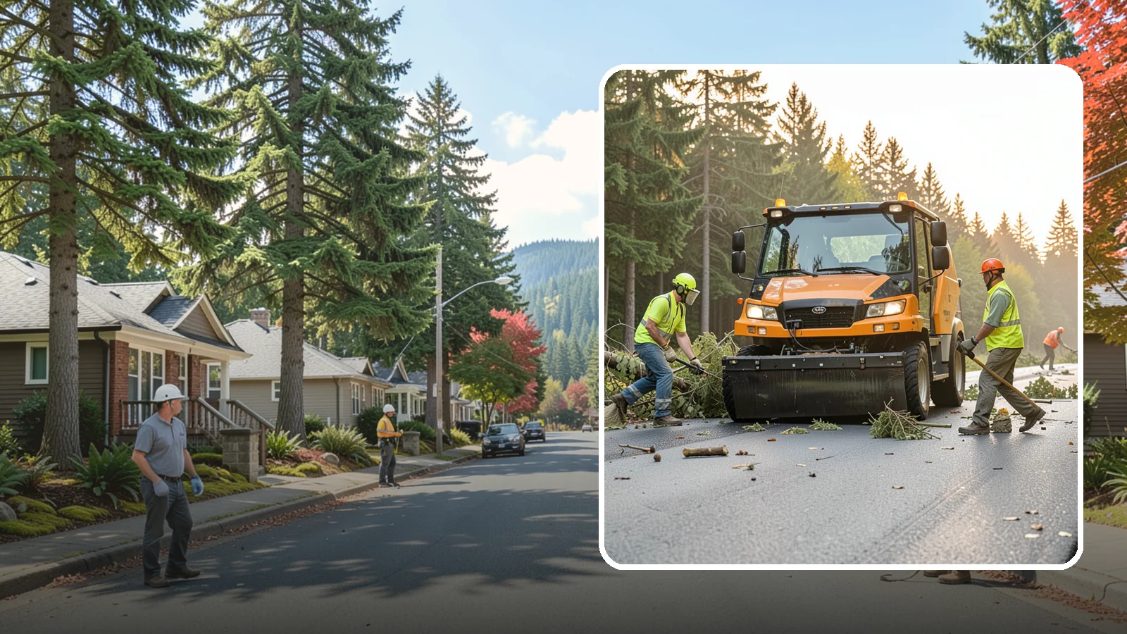 Storm Cleanup in Hunts Point, King County, WA - Post-storm debris clearing and hauling of downed limbs and trees from public roads, parks, and facilities with...