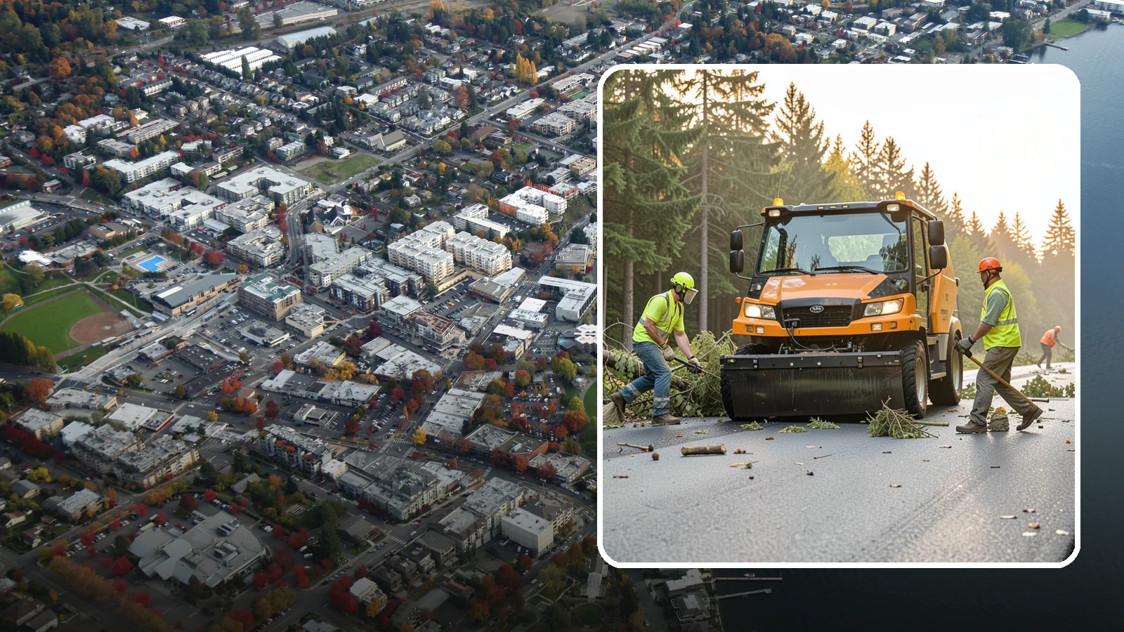 Storm Cleanup in Kirkland, King County, WA - Post-storm debris clearing and hauling of downed limbs and trees from public roads, parks, and facilities with...