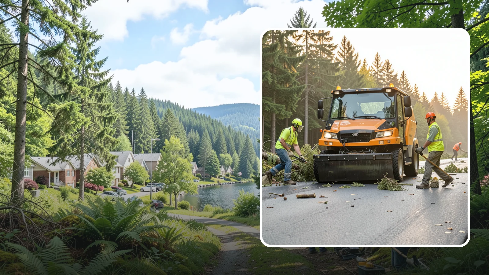 Storm Cleanup in Lake Forest Park, King County, WA - Post-storm debris clearing and hauling of downed limbs and trees from public roads, parks, and facilities with...