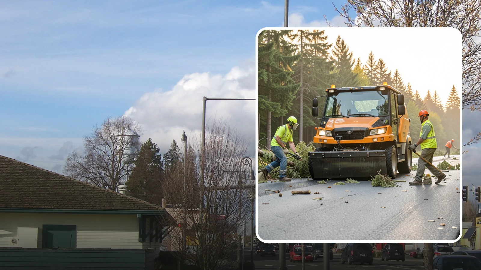 Storm Cleanup in Marysville, Snohomish County, WA - Post-storm debris clearing and hauling of downed limbs and trees from public roads, parks, and facilities with...