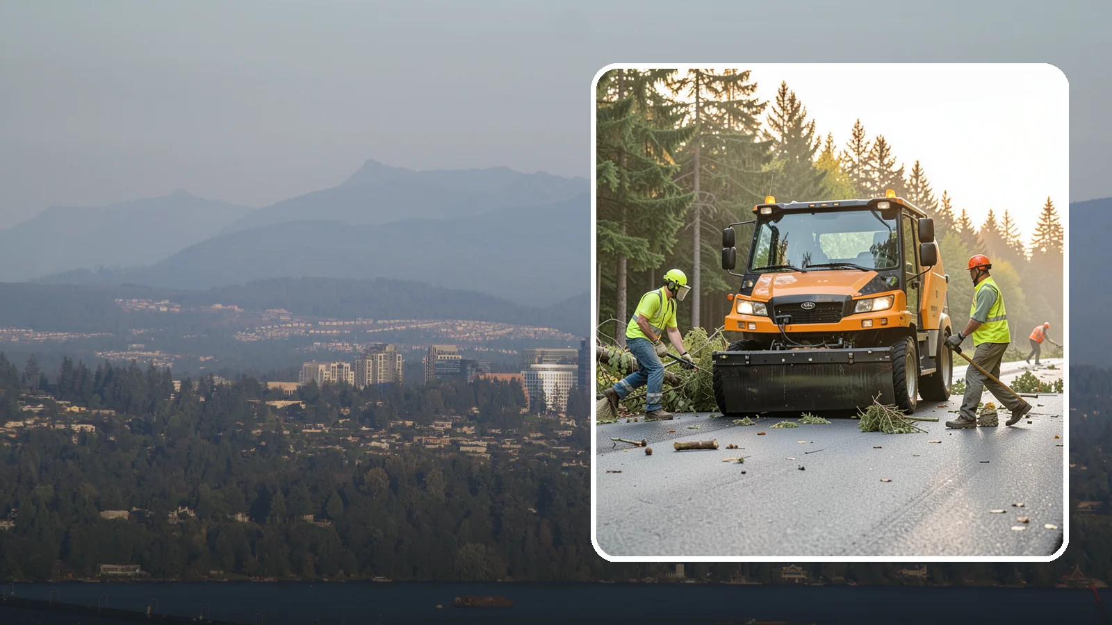 Storm Cleanup in Medina, King County, WA - Post-storm debris clearing and hauling of downed limbs and trees from public roads, parks, and facilities with...