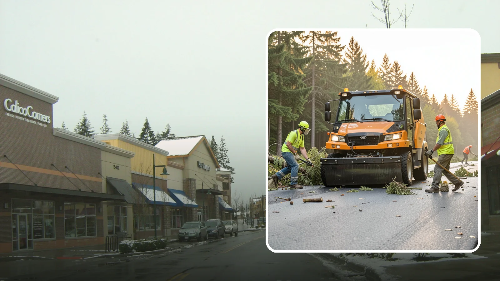 Storm Cleanup in Mill Creek, Snohomish County, WA - Post-storm debris clearing and hauling of downed limbs and trees from public roads, parks, and facilities with...