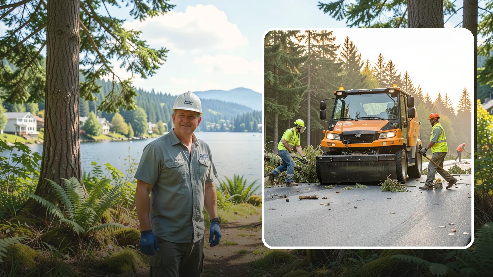 Storm Cleanup in Milton, King County, WA - Post-storm debris clearing and hauling of downed limbs and trees from public roads, parks, and facilities with...