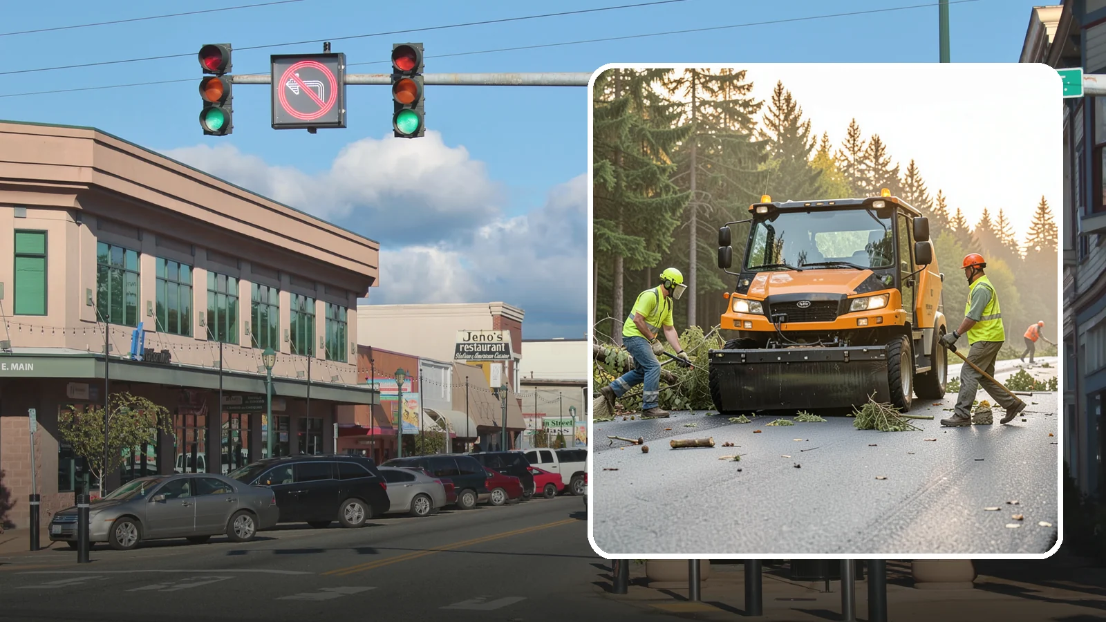 Storm Cleanup in Monroe, Snohomish County, WA - Post-storm debris clearing and hauling of downed limbs and trees from public roads, parks, and facilities with...