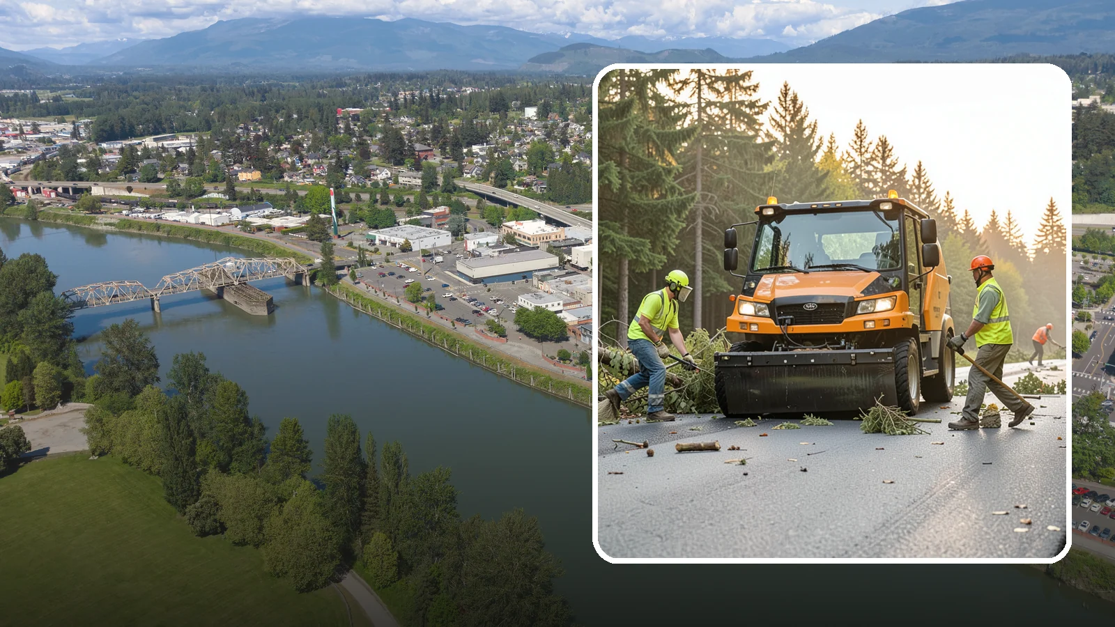 Storm Cleanup in Mount Vernon, Skagit County, WA - Post-storm debris clearing and hauling of downed limbs and trees from public roads, parks, and facilities with...