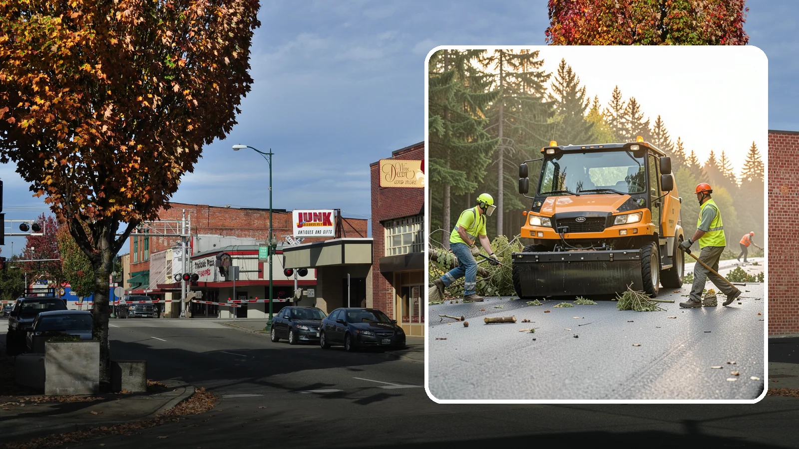 Storm Cleanup in Puyallup, Pierce County, WA - Post-storm debris clearing and hauling of downed limbs and trees from public roads, parks, and facilities with...