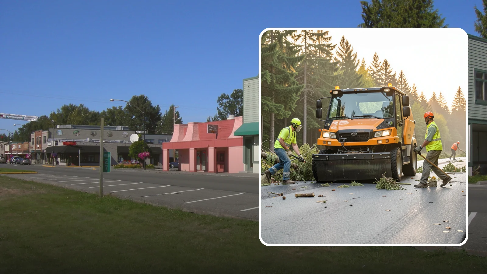 Storm Cleanup in Snoqualmie, King County, WA - Post-storm debris clearing and hauling of downed limbs and trees from public roads, parks, and facilities with...
