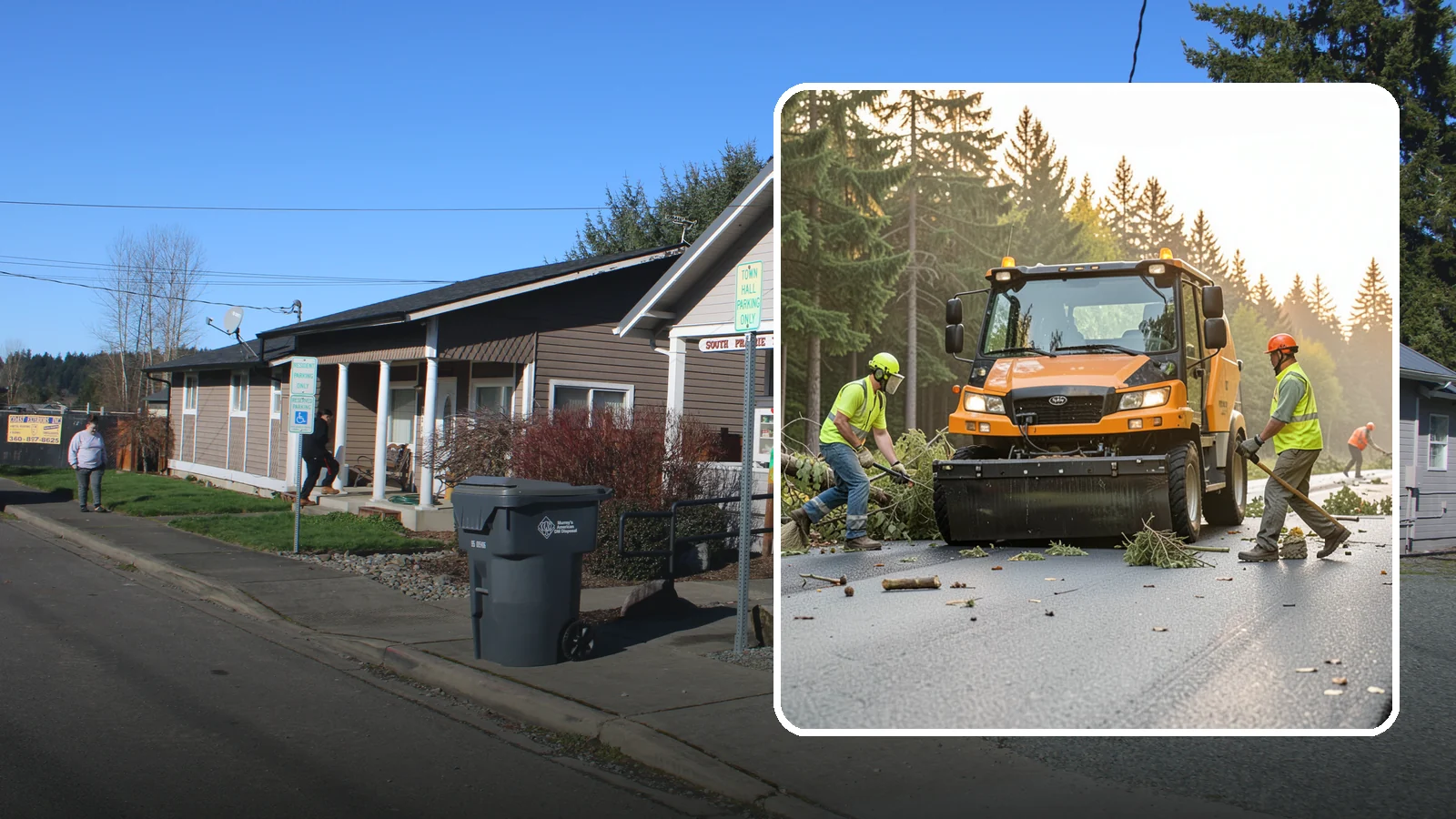 Storm Cleanup in South Prairie, Pierce County, WA - Post-storm debris clearing and hauling of downed limbs and trees from public roads, parks, and facilities with...