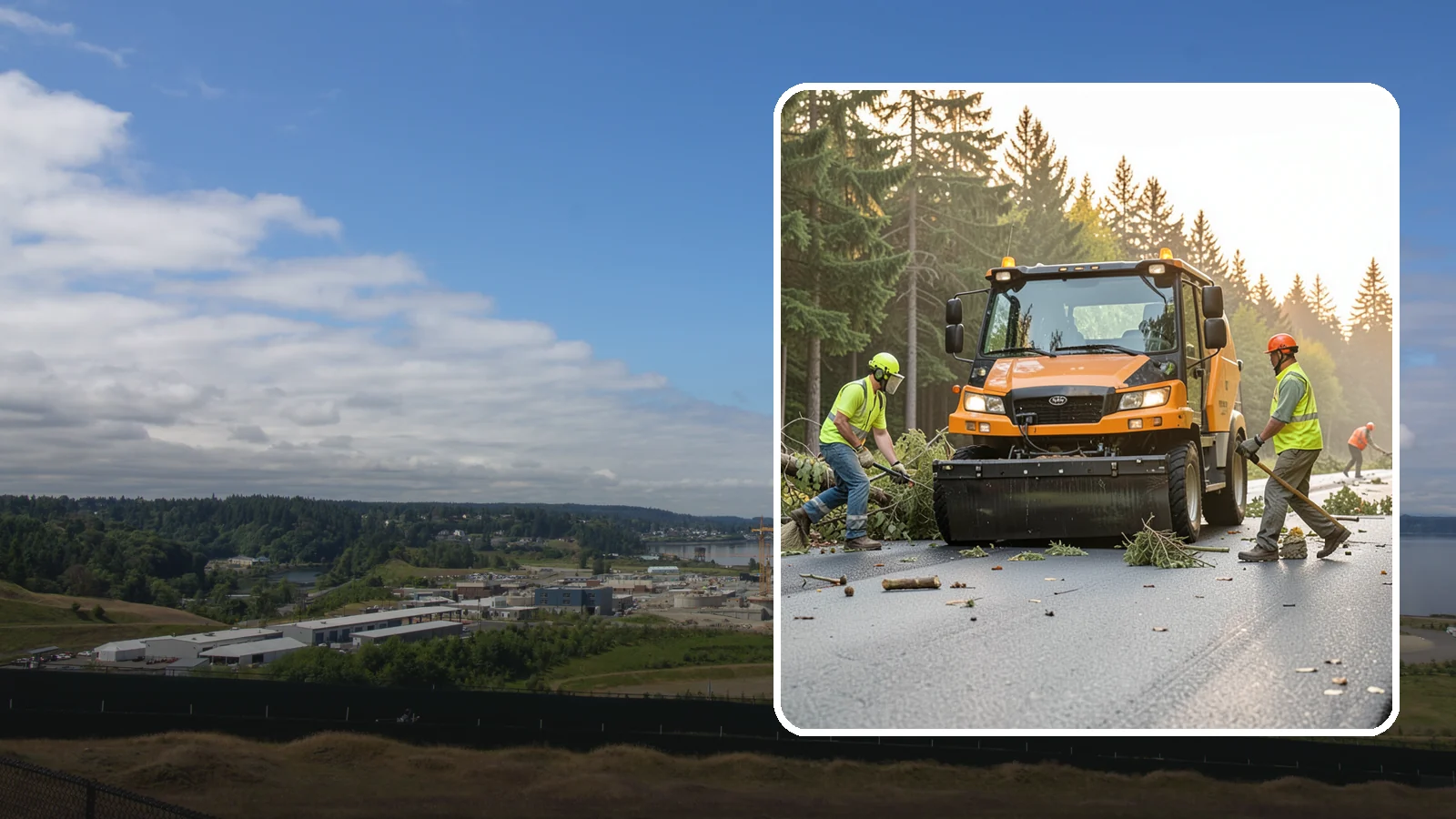 Storm Cleanup in University Place, Pierce County, WA - Post-storm debris clearing and hauling of downed limbs and trees from public roads, parks, and facilities with...