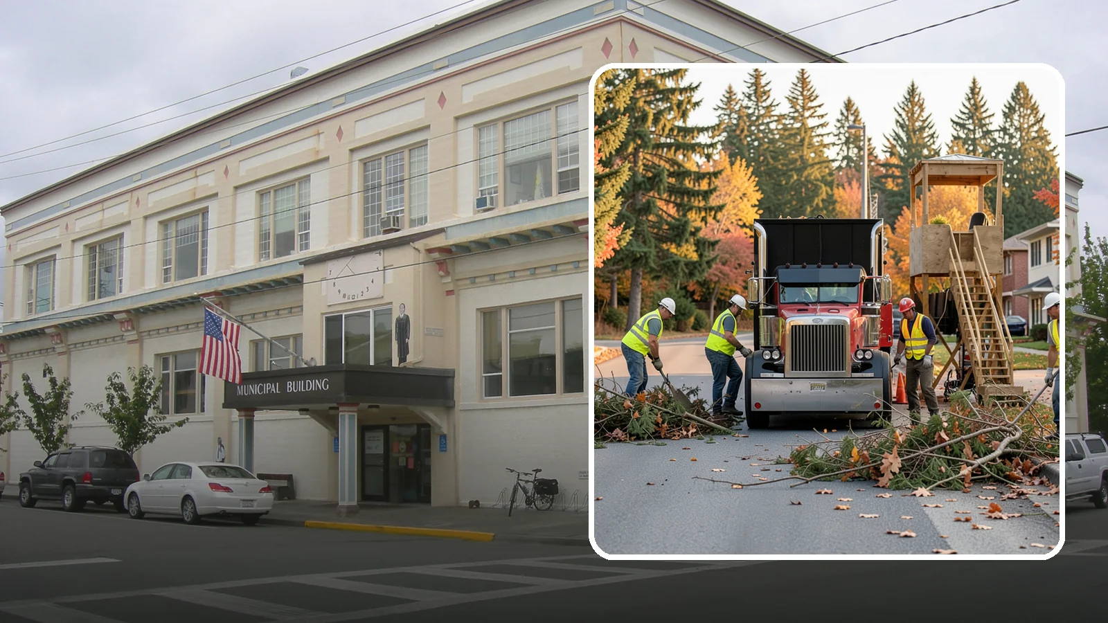 Storm Debris Collection in Anacortes, Skagit County, WA - Post-storm collection of downed limbs, branches, and wind-blown debris from public areas.