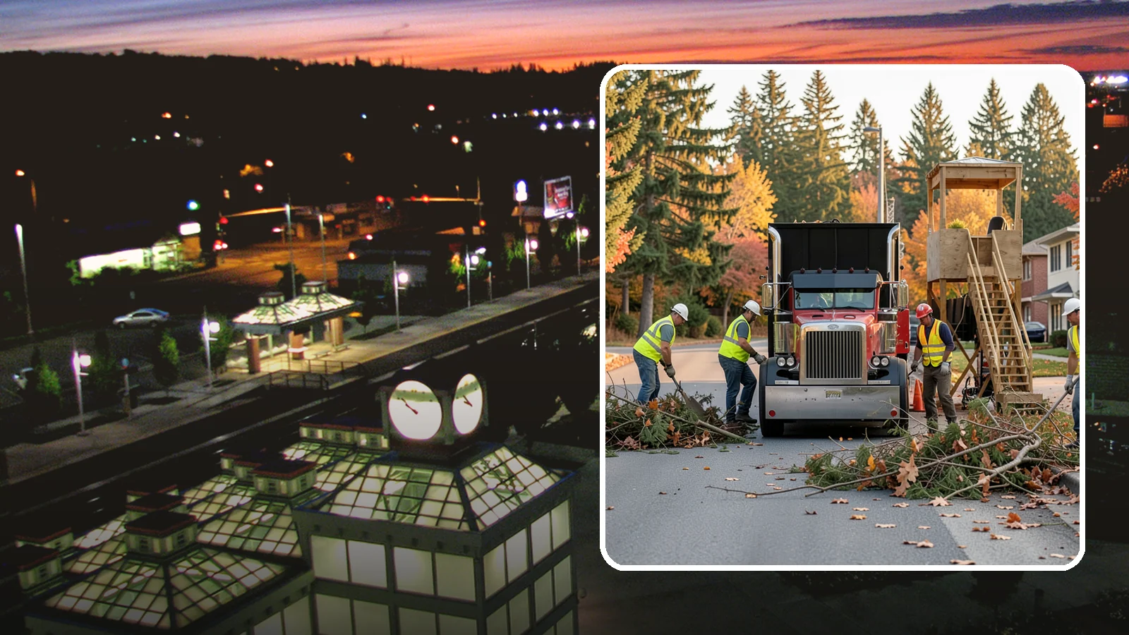 Storm Debris Collection in Auburn, King County, WA - Post-storm collection of downed limbs, branches, and wind-blown debris from public areas.