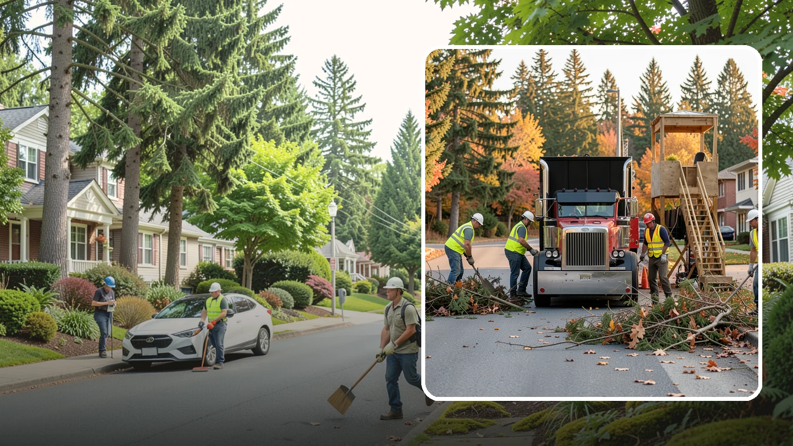 Storm Debris Collection in Beaux Arts Village, King County, WA - Post-storm collection of downed limbs, branches, and wind-blown debris from public areas.