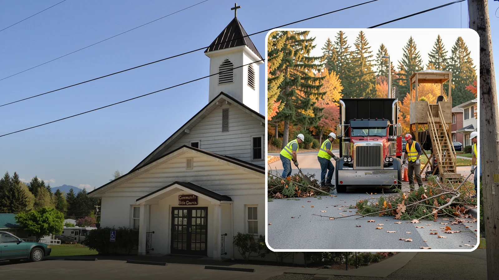 Storm Debris Collection in Concrete, Skagit County, WA - Post-storm collection of downed limbs, branches, and wind-blown debris from public areas.
