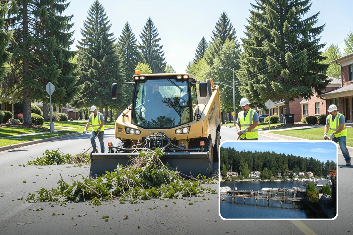 Storm Debris Collection in Gig Harbor, Pierce County, WA - Rapid clearing of blocked routes