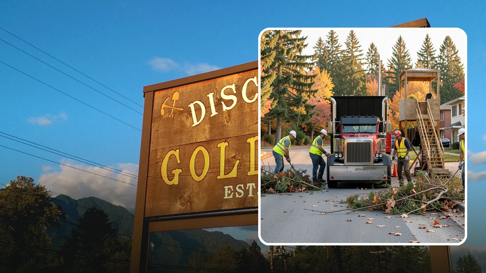 Storm Debris Collection in Gold Bar, Snohomish County, WA - Post-storm collection of downed limbs, branches, and wind-blown debris from public areas.
