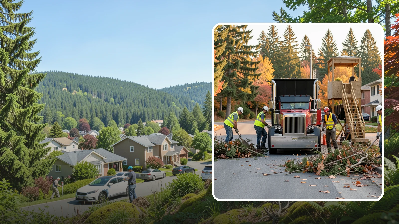 Storm Debris Collection in Index, Snohomish County, WA - Post-storm collection of downed limbs, branches, and wind-blown debris from public areas.