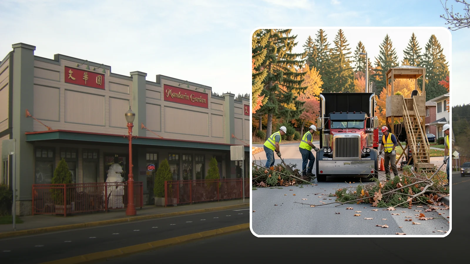 Storm Debris Collection in Issaquah, King County, WA - Post-storm collection of downed limbs, branches, and wind-blown debris from public areas.