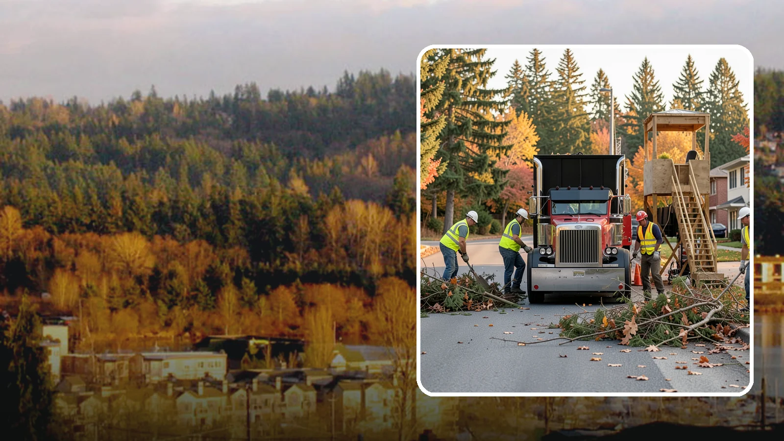 Storm Debris Collection in Kenmore, King County, WA - Post-storm collection of downed limbs, branches, and wind-blown debris from public areas.